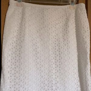 Tahari white eyelet skirt